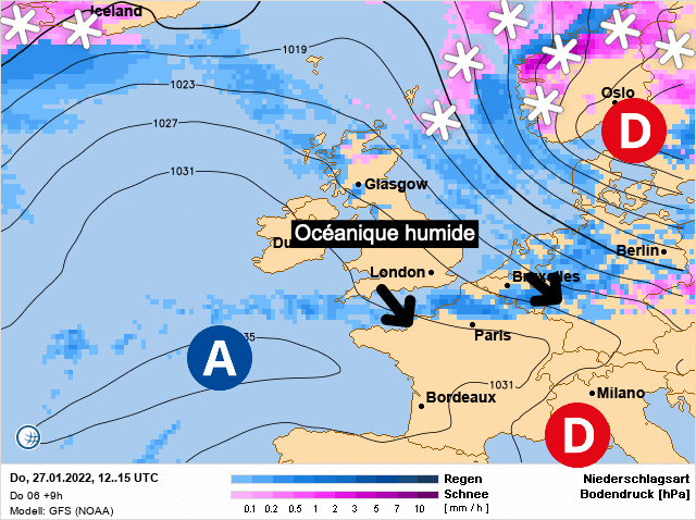 Carte de prévisions d'europe du Jeudi 27 janvier 2022