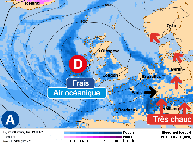 Carte de prévisions d'europe du Vendredi 24 juin 2022