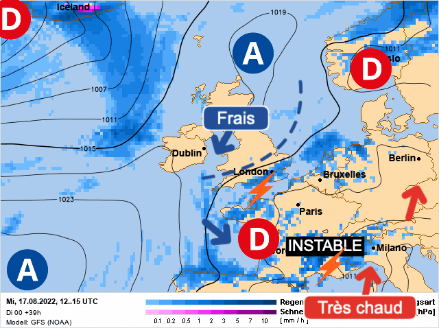 Carte de prévisions d'europe du Mercredi 17 août 2022