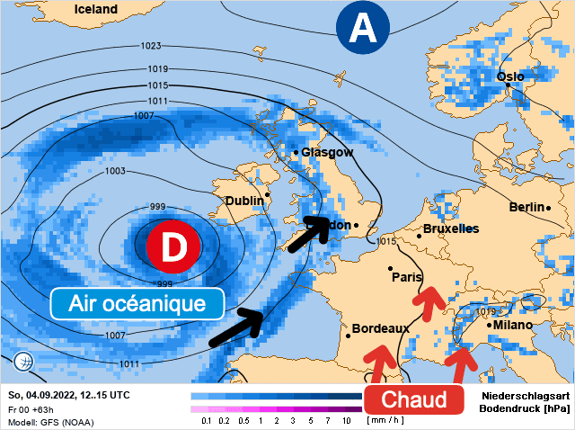 Carte de prévisions d'europe du Dimanche 4 septembre 2022