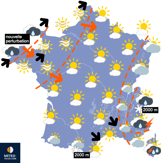 Météo week-end pluvieuse, puis plus sec et très doux