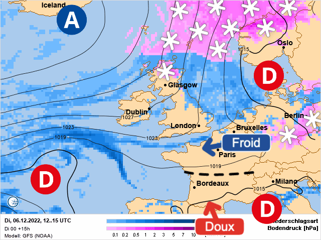 Carte de prévisions d'europe du Mardi 6 décembre 2022