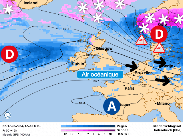 Carte de prévisions d'europe du Vendredi 17 février 2023