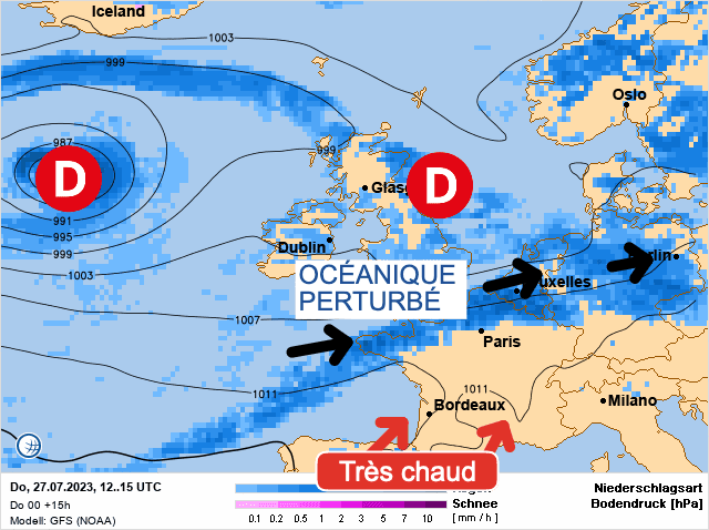 Carte de prévisions d'europe du Jeudi 27 juillet 2023