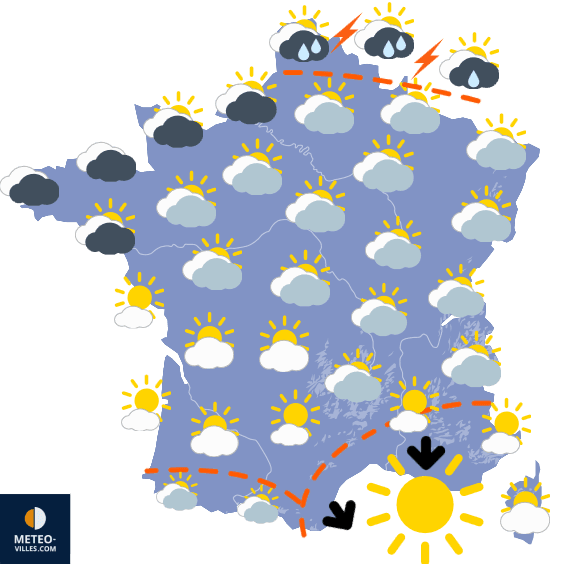 Carte de prévisions du temps du Jeudi 31 juillet 2025