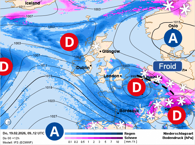 Carte de prévisions d'europe du Jeudi 19 février 2026