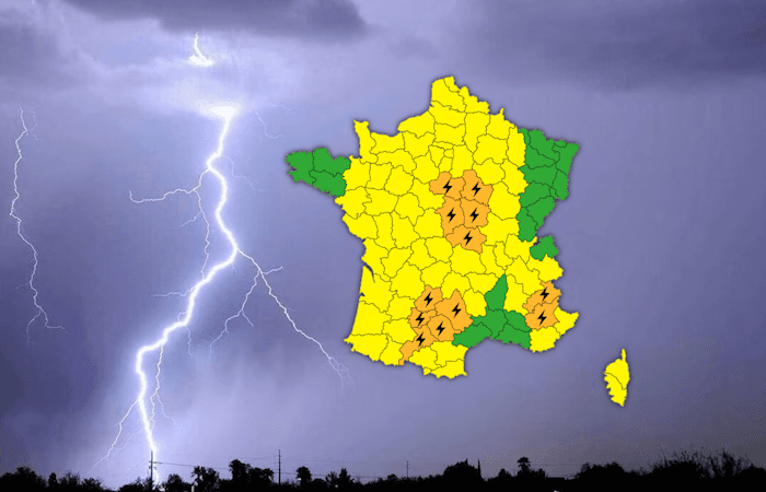 Vigilance aux orages du sud-ouest au centre et sur le sud des Alpes ce mercredi