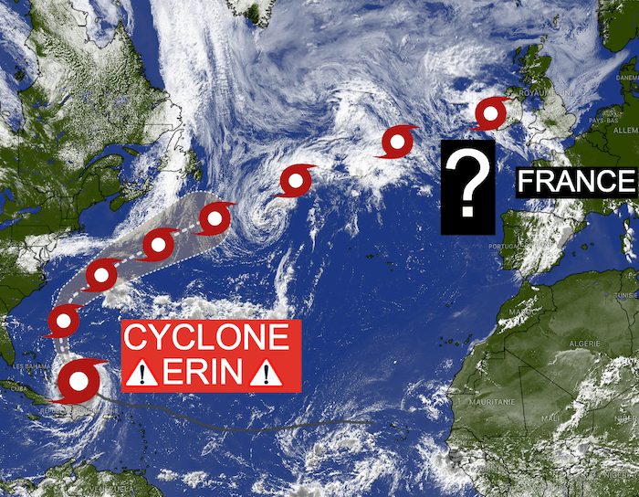 Le cyclone et ouragan Erin se dirige-t-il vers la France ?