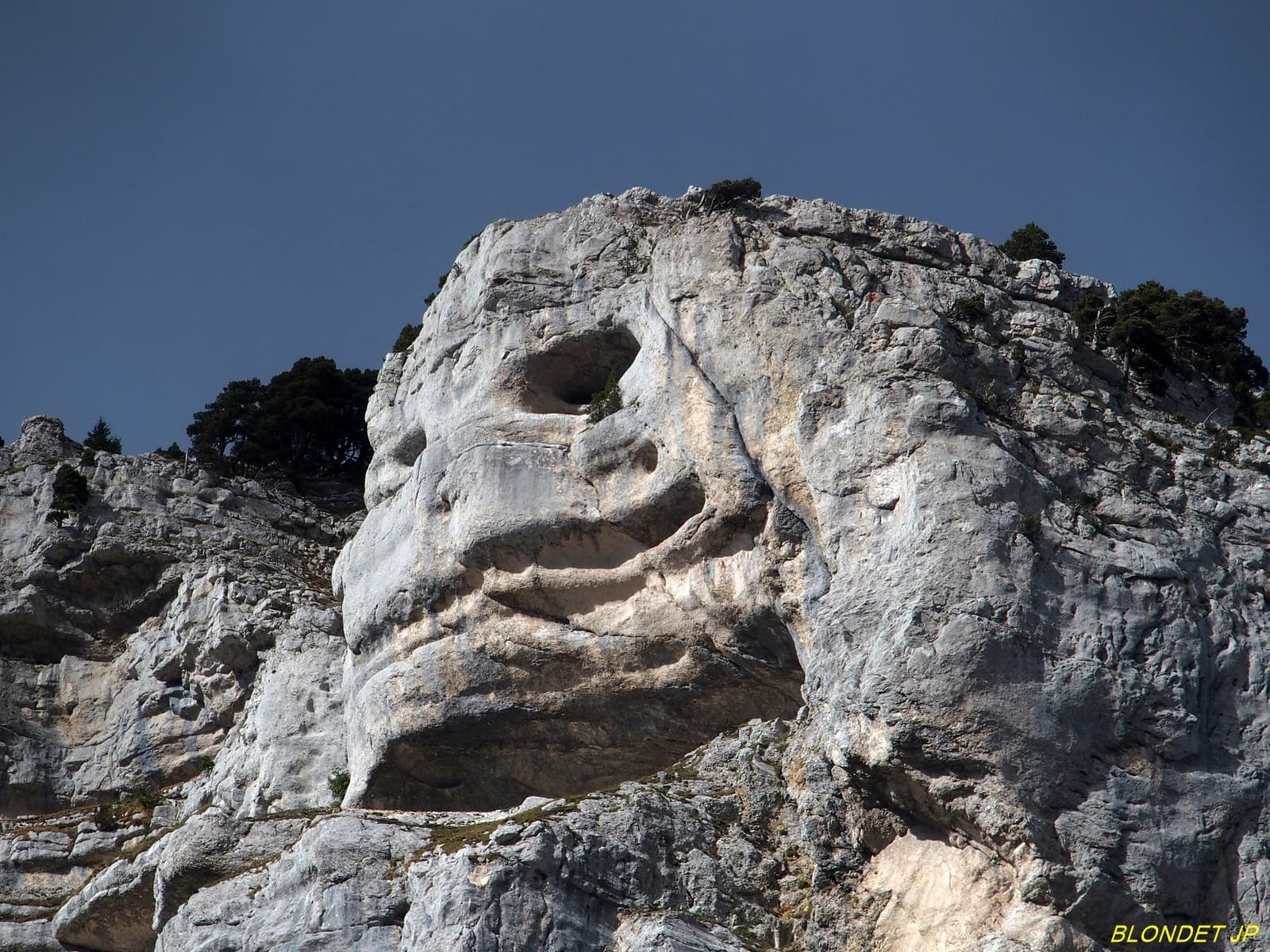 Détail de la falaise de la Tête du Lion