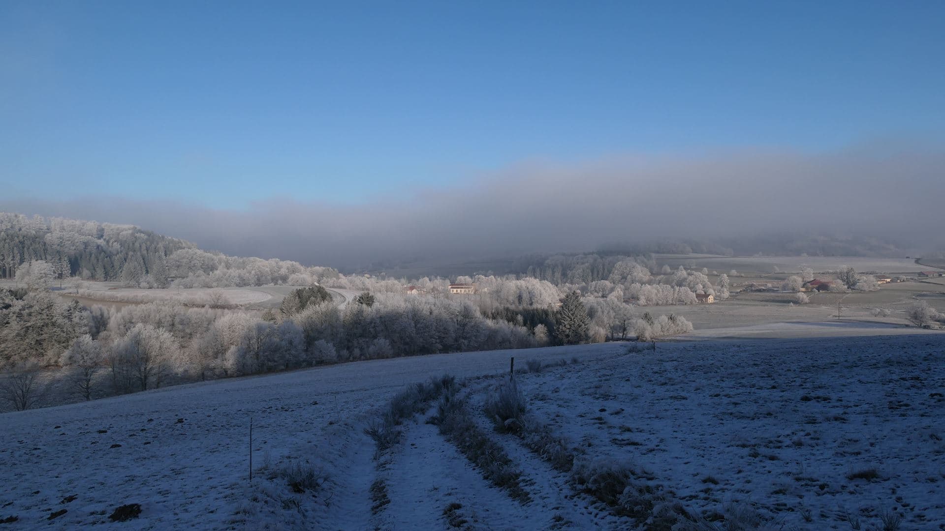 Soleil et brouillard givrant