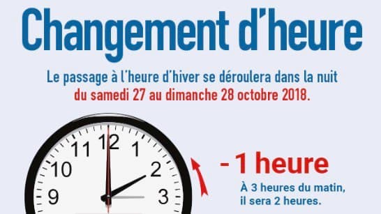 Image d'illustration pour Passage à l'heure d'hiver ce week-end