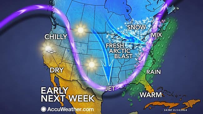 Image d'illustration pour Froid et neige par effet lac aux Etats-Unis