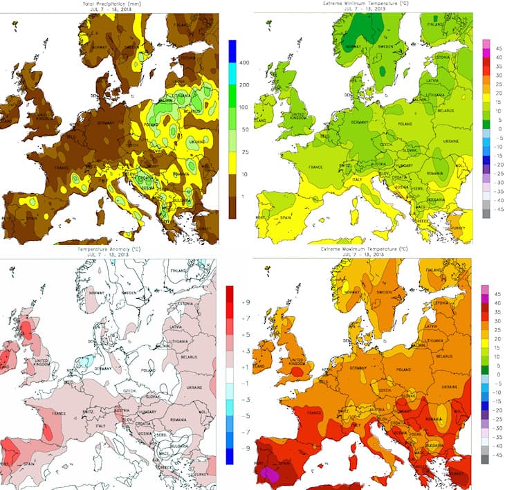 Image d'illustration pour Bilan météo hebdomadaire sur la France et l'Europe