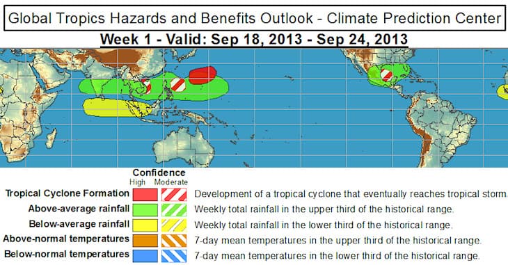 Image d'illustration pour Bulletin de météorologie tropicale - risque cyclonique