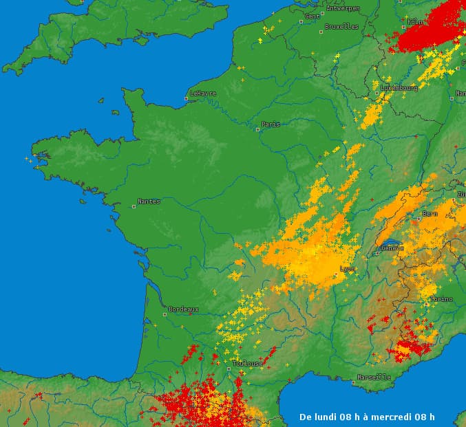 Image d'illustration pour Orages localement violents (Bourgogne - Jura) et fortes pluies