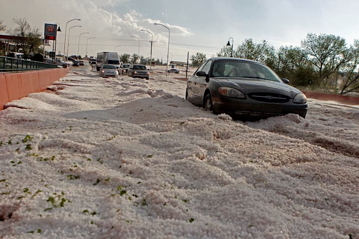 Image d'illustration pour Orage de grêle impressionnant à Santa Rosa (Nouveau Mexique)
