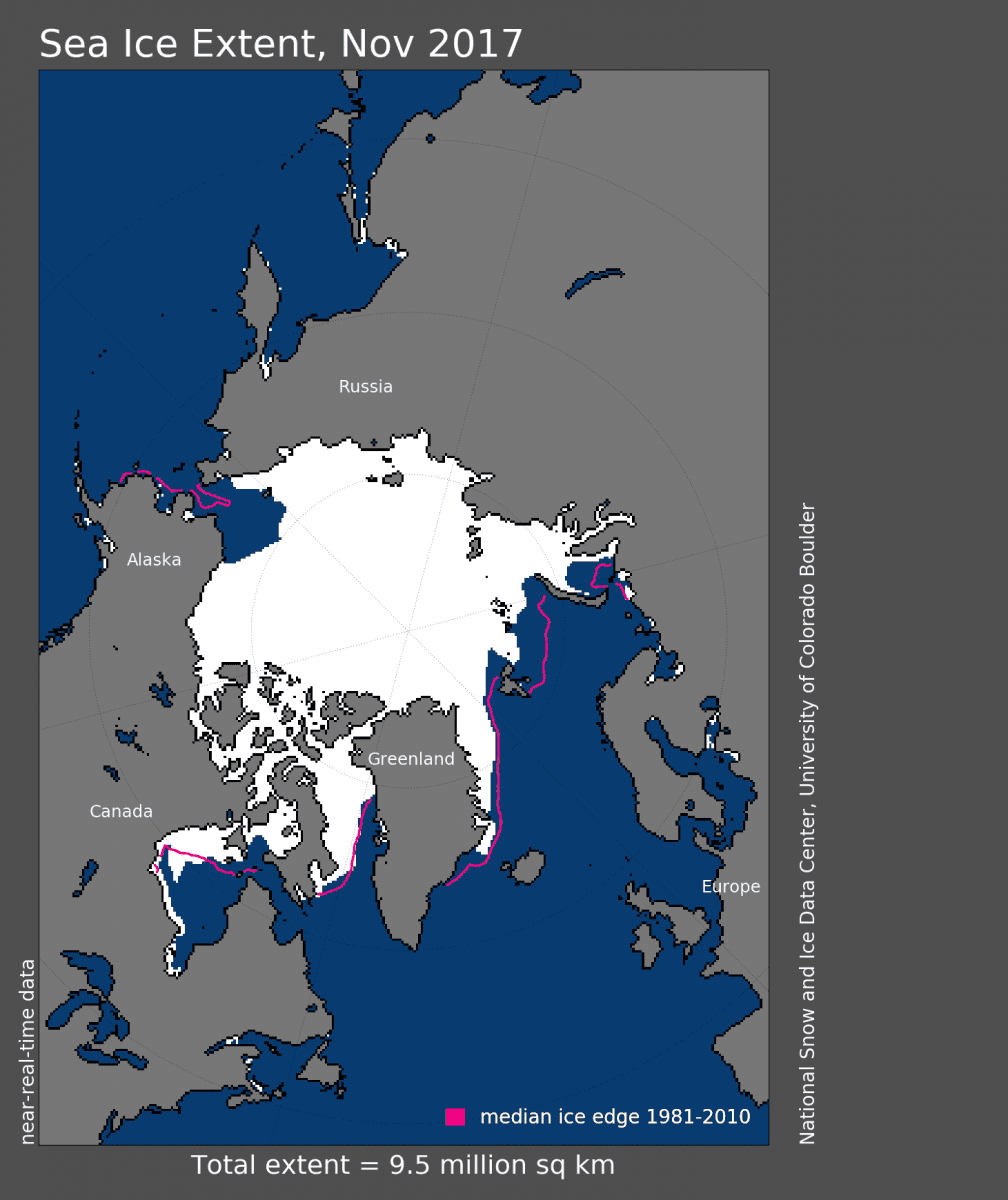 Image d'illustration pour Banquise Arctique : 3e étendue la plus faible en Novembre