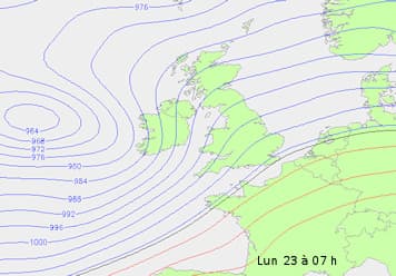 Image d'illustration pour Tempête Dirk : vers des pressions atmosphériques remarquables
