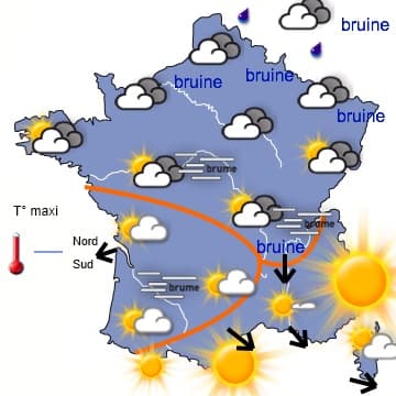 ANTICYCLONE = GRISAILLE (mais pas partout) 