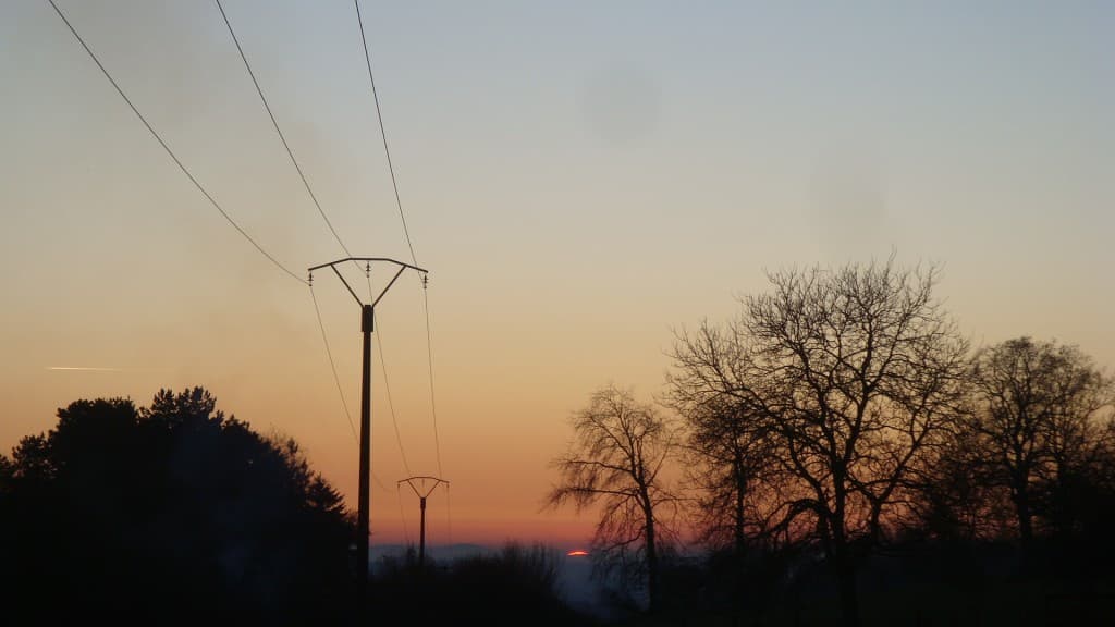 Soleil couchant rougeoyant