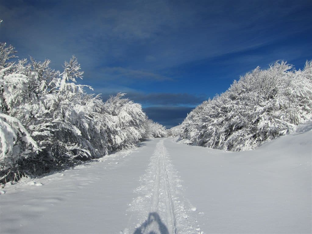 trace de ski sur route des crêtes