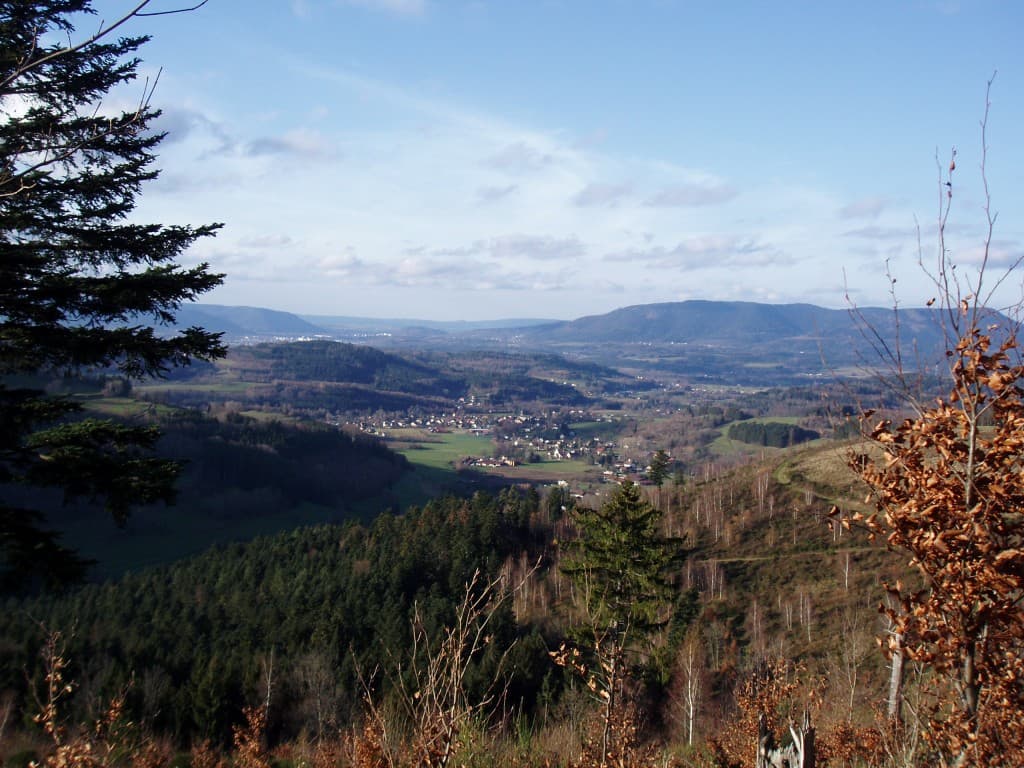Au fond: saint Dié des Vosges