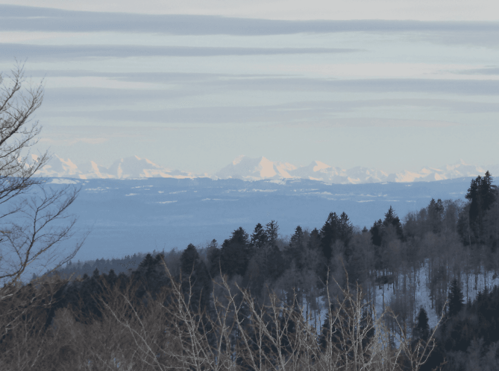 Jura et Alpes depuis les Vosges.