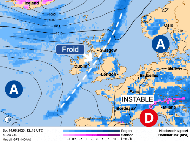 Carte de prévisions d'europe du Dimanche 14 mai 2023