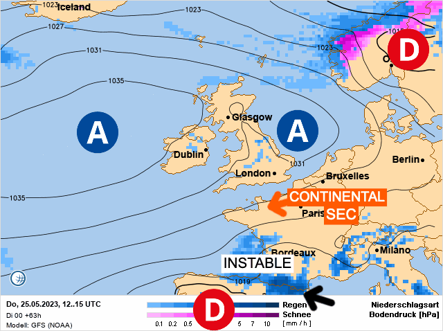 Carte de prévisions d'europe du Jeudi 25 mai 2023