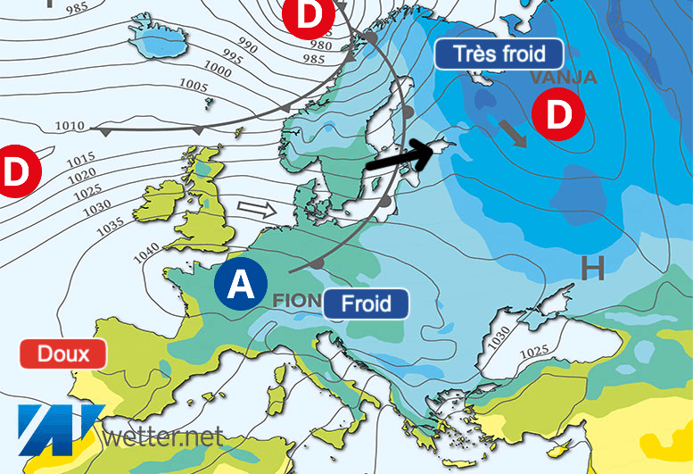 Carte de prévisions d'europe du Samedi 16 décembre 2023