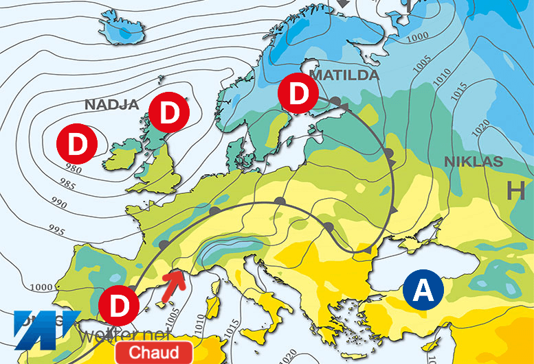 Carte de prévisions d'europe du Vendredi 29 mars 2024