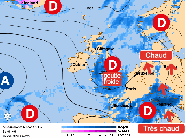 Carte de prévisions d'europe du Dimanche 8 septembre 2024
