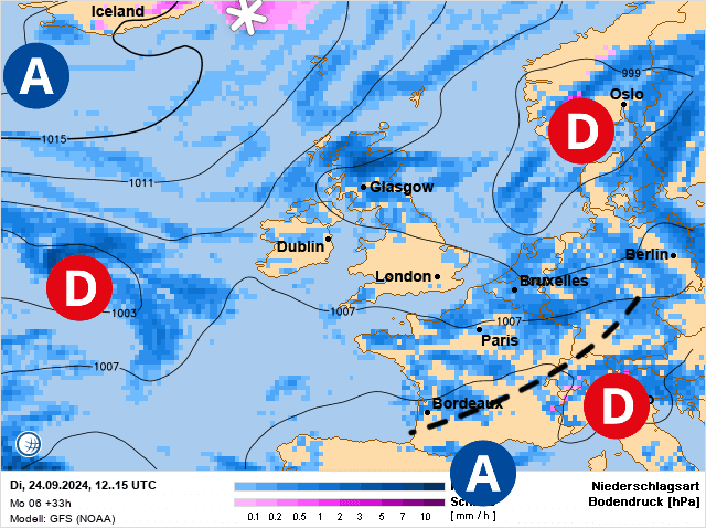 Carte de prévisions d'europe du Mardi 24 septembre 2024