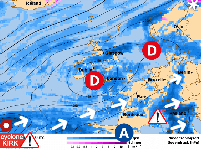 Carte de prévisions d'europe du Mardi 8 octobre 2024