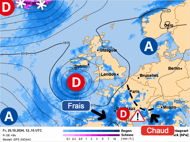 Carte de prévisions d'europe du Vendredi 25 octobre 2024