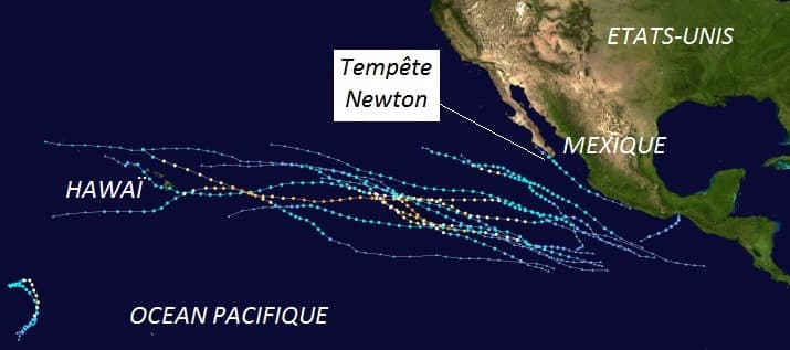Image d'illustration pour Tempête tropicale Newton entre Mexique et Etats-Unis