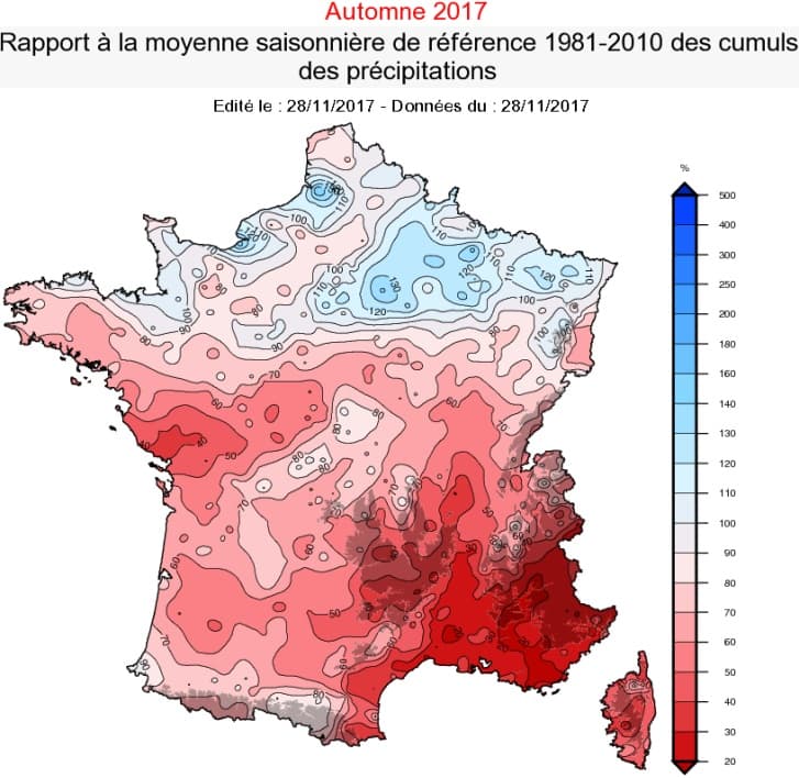 Image d'illustration pour Premier bilan météo d'un automne 2017 très sec